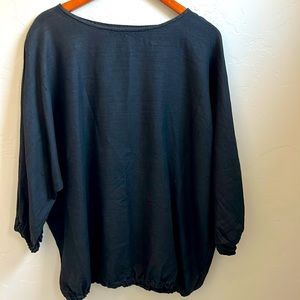 Bryn Walker black linen blouson top in size XS